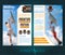 Two sided basketball brochure or flyer, streetball slam dunk competition template design with players and prize place