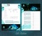Two sided business brochure or flyer, gas station infographic, abstract diagrams and transport