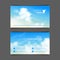 Two-sided horizontal business cards with realistic beige-blue sky