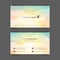 Two-sided horizontal business cards with realistic turquoise-yellow sky