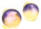Two similar multicolored rounds. Colorful watercolor sphere.