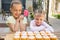 Two sisters with an appetite for looking home-baked Easter cakes