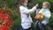 Two sisters in an autumn park