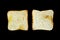 Two Slice toasted Bread Isolated On Black Background, breakfast  concept