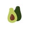 Two slices of avocado with core vector icon. Healthy eating cart