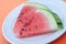 Two Slices of Watermelon Fruit