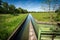 Two Small Concrete Irrigation Canals a Rural Scene - Padan Plain Italy