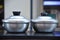Two small pots stock photo