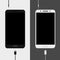 Two smartphones mockups, black and white versions