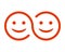 Two smiling faces icon - vector