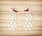 Two snowmen made of snow flakes and chili peppers, symbol of win