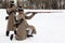 Two soldiers take aim at historical reconstruction