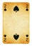 Two of Spades Vintage playing card - isolated on white