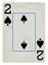 Two of Spades Vintage playing card - isolated on white