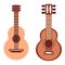 Two Spanish guitars set isolated on white vector illustration