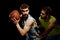 Two sportmen playing basketball