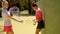 Two sporty young woman tennis players