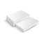 Two stacks of blank business cards of different heights on white background with soft shadows.