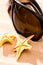 Two starfish sunglasses on beach