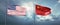 Two state flags of the united states of america and china, facing each other and moving in the wind in front of cl