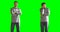 Two states of a person who slept and sleepy Background green screen and alpha channel