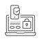 two step authentication line icon vector illustration
