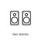 Two Stereo Speakers icon. Trendy modern flat linear vector Two S