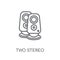 Two Stereo Speakers linear icon. Modern outline Two Stereo Speak