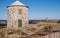 Two stone abandoned lighthouses on atlantic ocean coast. Medieval european architecture. Ancient navigation concept.