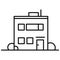 Two-storey house  icon. Home  icon. buildings, town, line