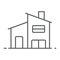 Two storey house thin line icon, real estate