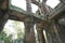 A two-storied temple with round columns in Preah Khan, Siem Reap, Cambodia