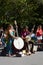 Two street musicians playing for tourists in Washington Square P