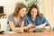 Two students doing homework at home