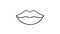 Two style of lips kissing including doodle style and red lips style, hand drawn 2d frame by  frame animation