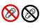 Two Style thick line Icon Prohibited Sign, No Paper Clip
