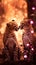 Two super cute cheetah couple in love kissing. Happy Valentine\\\'s day greeting card.