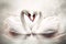 Two swans in love. Generative AI