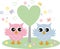 Two sweet owls in love