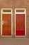 Two symmetrical wooden doors in new objectivity style