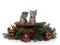 Two tabby kittens in holiday basket