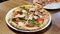 Two Tasty pizza. Prosciutto pizza with parmesan cheese and arugula leaves.