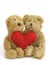 Two teddies with red heart