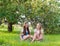 Two teen girls in park