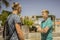 Two teenage brothers or friends standing chatting