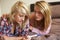 Two Teenage Girls Lying On Bed