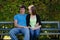 Two Teenagers On A Bench