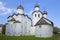 Two temples of the ancient Spaso-Preobrazhensky monastery. Staraya Russa