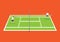 Two Tennis Players Having a Game in Tennis Court Cartoon Vector