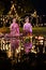 Two thai woman holding a krathong sitting on a raft by the river, Asian women in traditional Thai costumes bring krathongs to